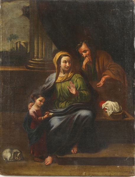 Scuola del XVII secolo LEducazione della Vergine  - Asta Dipinti antichi  - Associazione Nazionale - Case d'Asta italiane