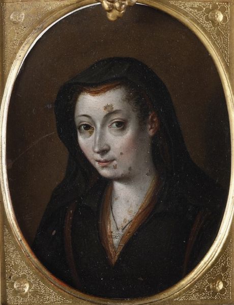 Scuola romana del XVI secolo Ritratto femminile  - Asta Dipinti antichi  - Associazione Nazionale - Case d'Asta italiane