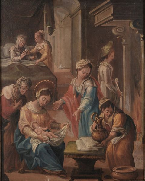 Scuola del XVII secolo Nascita della Vergine  - Asta Dipinti antichi  - Associazione Nazionale - Case d'Asta italiane