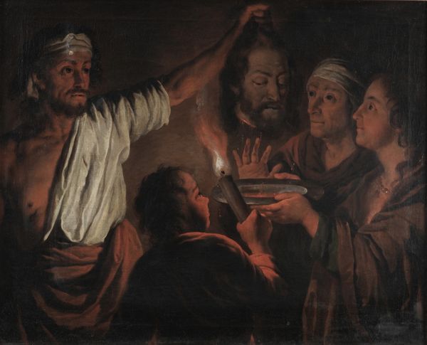 Matthias Stomer, copia da : Salom che riceve la testa del Battista  - Asta Dipinti antichi  - Associazione Nazionale - Case d'Asta italiane