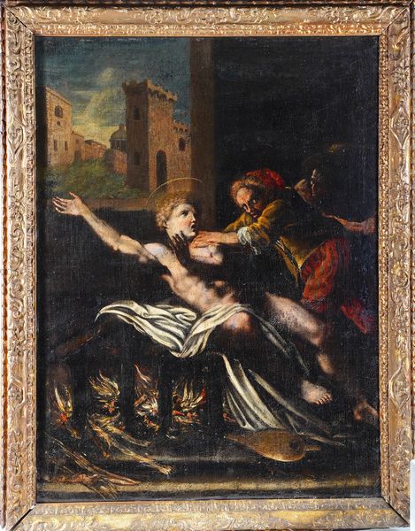 Scuola del XVIII secolo Martirio di San Lorenzo  - Asta Dipinti antichi  - Associazione Nazionale - Case d'Asta italiane