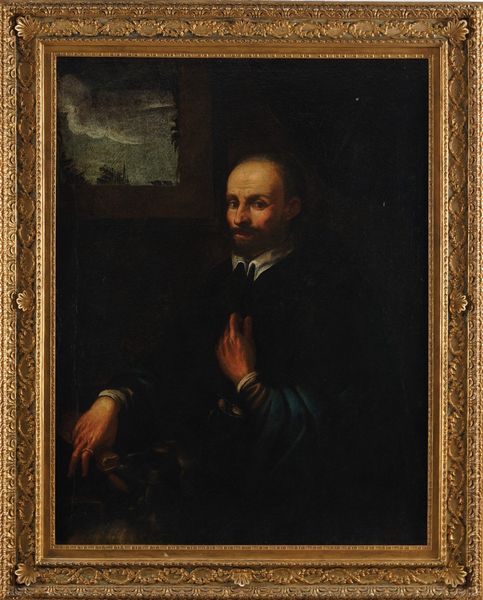 Scuola del XVII secolo Ritratto di gentiluomo con cagnolino  - Asta Dipinti antichi  - Associazione Nazionale - Case d'Asta italiane