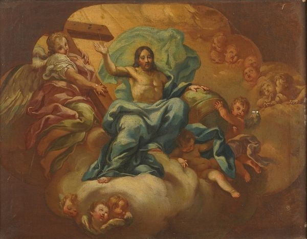 Scuola del XVIII secolo Cristo trionfante  - Asta Dipinti antichi  - Associazione Nazionale - Case d'Asta italiane