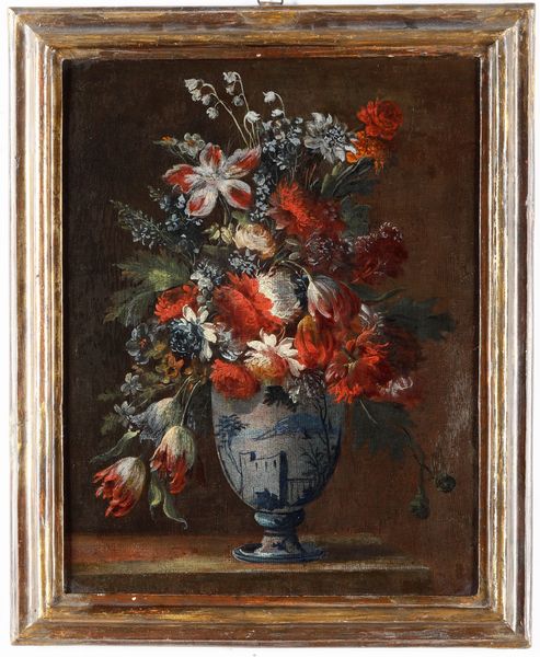 Scuola francese del XVIII secolo Natura morta con vaso di fiori  - Asta Dipinti antichi  - Associazione Nazionale - Case d'Asta italiane