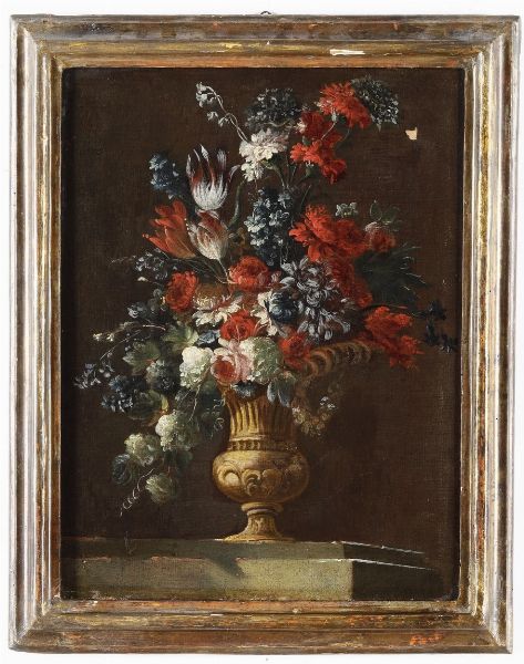 Scuola francese del XVIII secolo Natura morta con vaso di fiori  - Asta Dipinti antichi  - Associazione Nazionale - Case d'Asta italiane