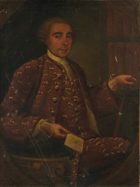 Scuola del XVIII secolo Ritratto di gentiluomo con lettera nello studio  - Asta Dipinti antichi  - Associazione Nazionale - Case d'Asta italiane