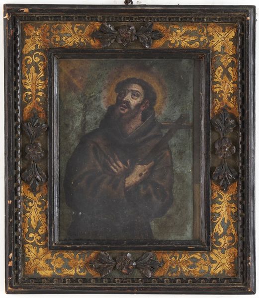 Scuola del XVIII secolo San Francesco  - Asta Dipinti antichi  - Associazione Nazionale - Case d'Asta italiane