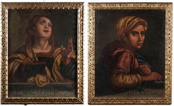 Scuola lombarda del XVII secolo Figure di profeti  - Asta Dipinti antichi  - Associazione Nazionale - Case d'Asta italiane