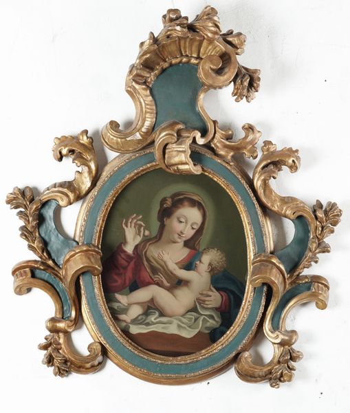 Scuola del XVIII secolo Madonna con Bambino  - Asta Dipinti antichi  - Associazione Nazionale - Case d'Asta italiane