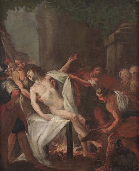 Scuola del XVIII secolo Martirio di San Lorenzo  - Asta Dipinti antichi  - Associazione Nazionale - Case d'Asta italiane