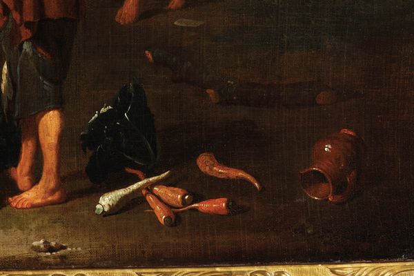 Scuola fiamminga del XVIII secolo Venditrice di verdura  - Asta Dipinti antichi  - Associazione Nazionale - Case d'Asta italiane