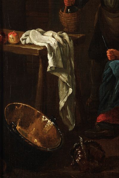 Scuola fiamminga del XVIII secolo Venditrice di verdura  - Asta Dipinti antichi  - Associazione Nazionale - Case d'Asta italiane