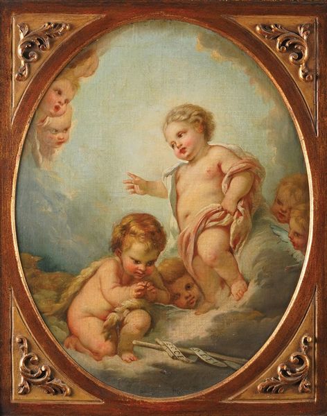 Scuola francese del XVIII secolo Ges Bambino benedice San Giovannino  - Asta Dipinti antichi  - Associazione Nazionale - Case d'Asta italiane