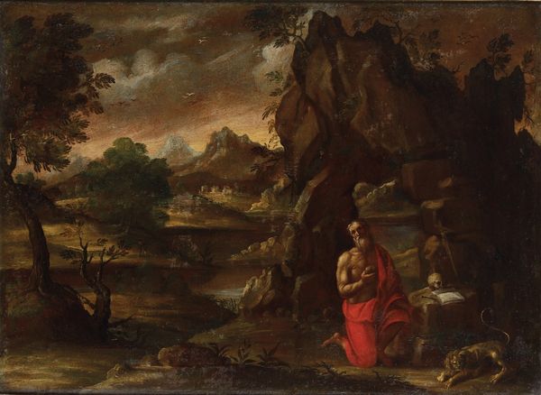 Scuola dell'Italia del nord del XVI/XVII secolo San Gerolamo in eremitaggio  - Asta Dipinti antichi  - Associazione Nazionale - Case d'Asta italiane