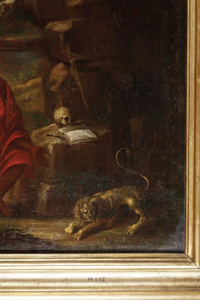 Scuola dell'Italia del nord del XVI/XVII secolo San Gerolamo in eremitaggio  - Asta Dipinti antichi  - Associazione Nazionale - Case d'Asta italiane