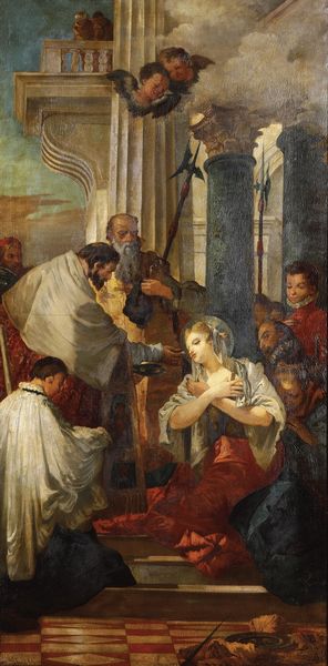 Giambattista Tiepolo, copia da : Comunione di santa Lucia  - Asta Dipinti antichi  - Associazione Nazionale - Case d'Asta italiane