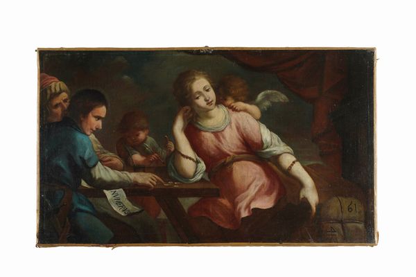 Scuola veneta del XVII secolo Allegoria della matematica  - Asta Dipinti antichi  - Associazione Nazionale - Case d'Asta italiane