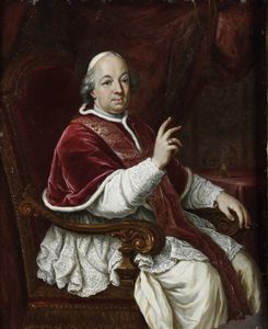 Scuola romana del XVIII secolo Ritratto di Pio VI  - Asta Dipinti antichi  - Associazione Nazionale - Case d'Asta italiane