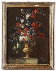 Scuola francese del XVIII secolo Natura morta con vaso di fiori  - Asta Dipinti antichi  - Associazione Nazionale - Case d'Asta italiane