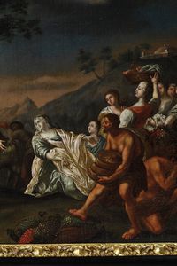 Scuola del XVII/XVIII secolo Salomone e la regina di Saba  - Asta Dipinti antichi  - Associazione Nazionale - Case d'Asta italiane