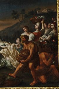 Scuola del XVII/XVIII secolo Salomone e la regina di Saba  - Asta Dipinti antichi  - Associazione Nazionale - Case d'Asta italiane