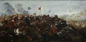 Antonio Maria Gherardini (attivo nella seconda metà del 1600), Attribuito a - Scontro di cavalleria