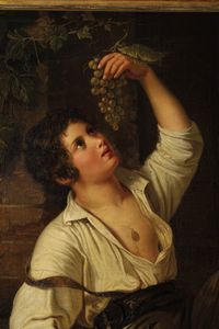 Bartolomé Esteban Murillo, copia da : Fanciullo dopo la vendemmia  - Asta Dipinti antichi  - Associazione Nazionale - Case d'Asta italiane
