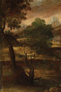 Scuola dell'Italia del nord del XVI/XVII secolo San Gerolamo in eremitaggio  - Asta Dipinti antichi  - Associazione Nazionale - Case d'Asta italiane