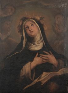 Scuola genovese del XVII secolo Santa Rosa da Lima  - Asta Dipinti antichi  - Associazione Nazionale - Case d'Asta italiane