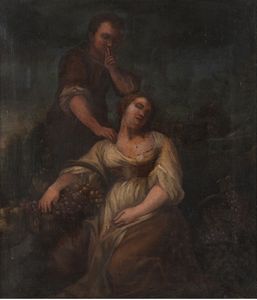 Scuola del XVIII secolo Scena di genere con contadini  - Asta Dipinti antichi  - Associazione Nazionale - Case d'Asta italiane