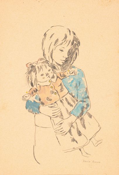 Xavier Bueno : Bimba con bambola  - Asta Arte M&C - Under 2K - Associazione Nazionale - Case d'Asta italiane