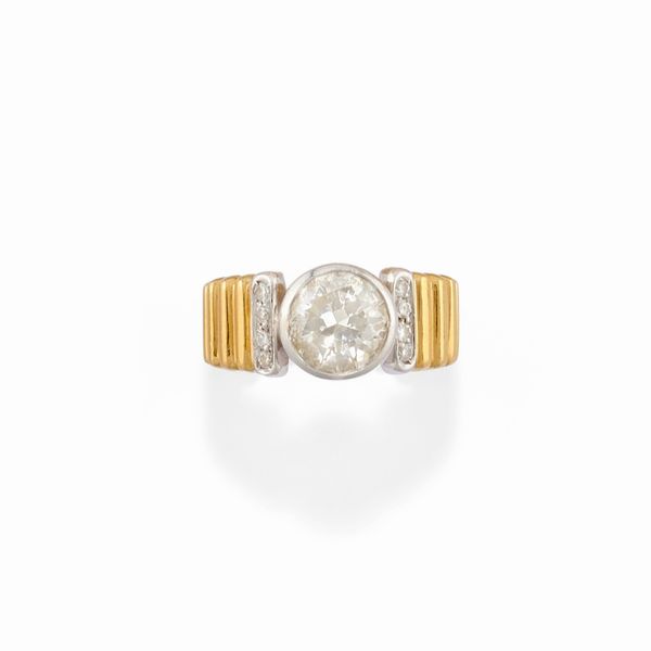 Anello con diamante  - Asta Gioielli Importanti - Associazione Nazionale - Case d'Asta italiane
