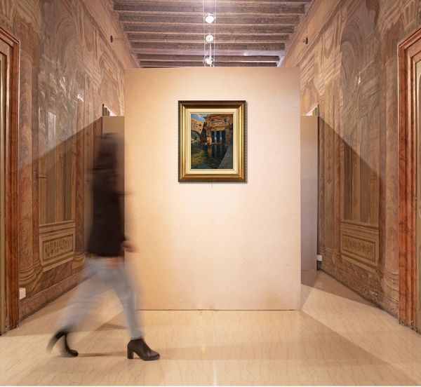 Ilio Giannaccini : Marina con tempio  - Asta Dipinti del XIX Secolo - Associazione Nazionale - Case d'Asta italiane