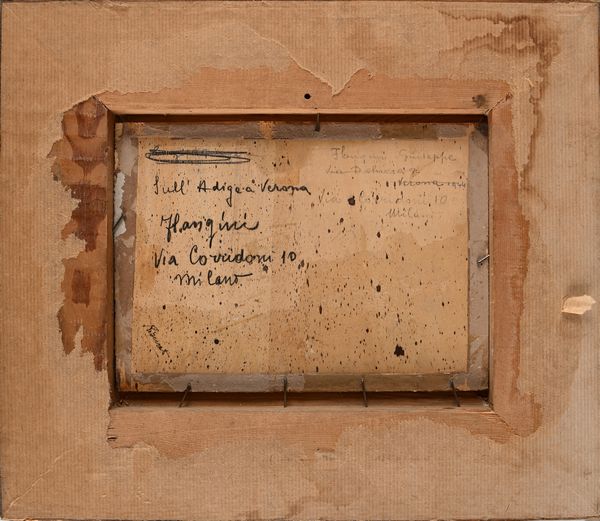 Giuseppe Flangini : Sull'Adige a Verona  - Asta Dipinti del XIX Secolo - Associazione Nazionale - Case d'Asta italiane