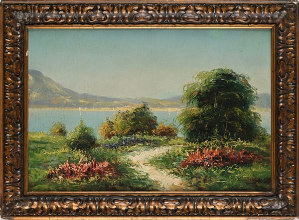 GIUSEPPE GHEDUZZI : Coppia di Paesaggi lagunari  - Asta Dipinti del XIX Secolo - Associazione Nazionale - Case d'Asta italiane