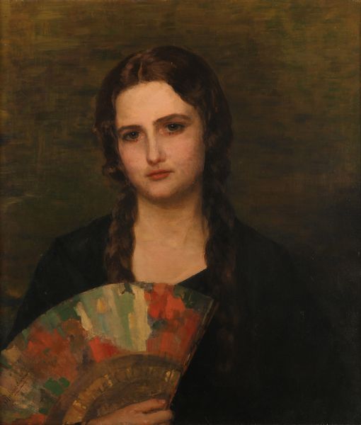 Rubens Santoro : Ritratto con ventaglio  - Asta Dipinti del XIX Secolo - Associazione Nazionale - Case d'Asta italiane