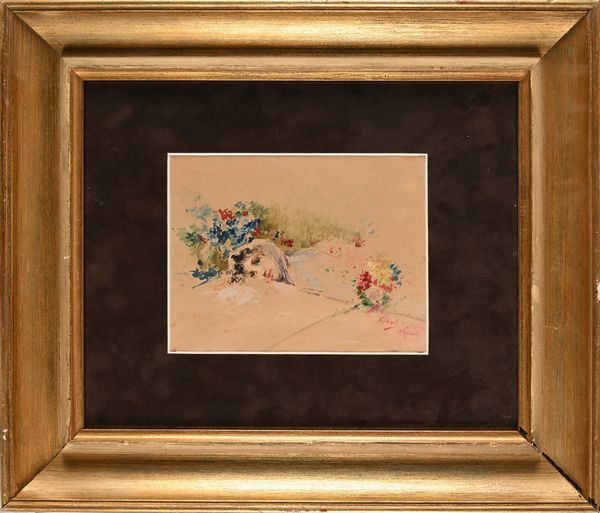 Vincenzo Irolli : Figura distesa  - Asta Dipinti del XIX Secolo - Associazione Nazionale - Case d'Asta italiane