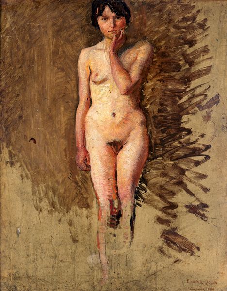 Pierre Munier-Jolain : Nudo femminile stante (recto); nodo femminile seduto (verso)  - Asta Dipinti del XIX Secolo - Associazione Nazionale - Case d'Asta italiane