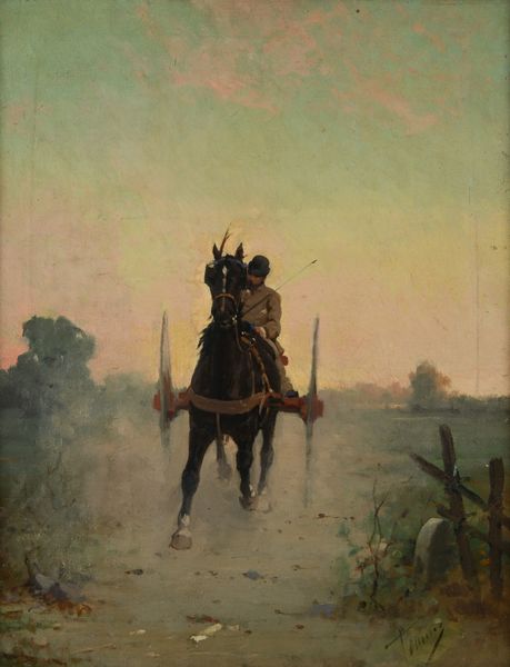 Alfredo Tominz : Al trotto  - Asta Dipinti del XIX Secolo - Associazione Nazionale - Case d'Asta italiane