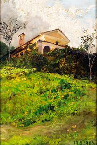 Lorenzo Delleani - Pendio Con Veduta Di Casolare