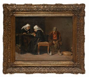 Vincenzo Volpe : La lettera  - Asta Dipinti del XIX Secolo - Associazione Nazionale - Case d'Asta italiane