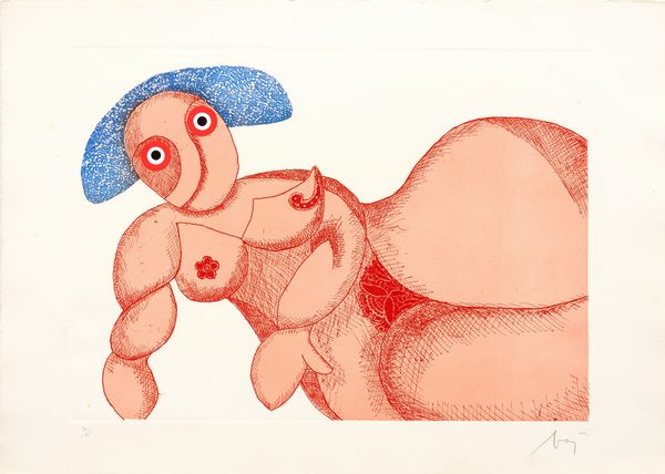 ENRICO BAJ : Nudo sdraiato  - Asta Dipinti, Disegni, Sculture e Grafica - Associazione Nazionale - Case d'Asta italiane