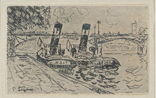PAUL SIGNAC : Le Pont des arts, 1910  - Asta Stampe - Associazione Nazionale - Case d'Asta italiane