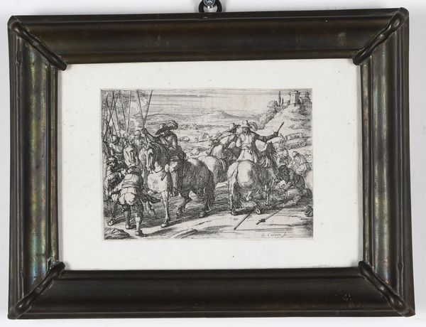 Jacques Courtois detto il Borgognone (1621-1675) �Scena di battaglia�  - Asta Stampe - Associazione Nazionale - Case d'Asta italiane