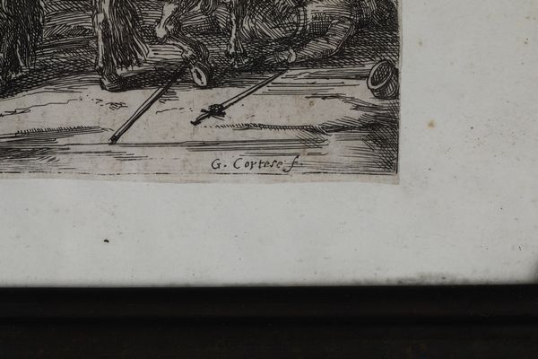 Jacques Courtois detto il Borgognone (1621-1675) �Scena di battaglia�  - Asta Stampe - Associazione Nazionale - Case d'Asta italiane