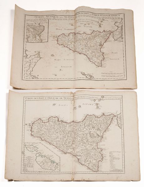 Gullaulme De L'Isle Cart de l�isle et royaume de Sicile... A Paris, Chez l�autor, 1717.  - Asta Stampe - Associazione Nazionale - Case d'Asta italiane
