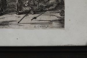 Jacques Courtois detto il Borgognone (1621-1675) �Scena di battaglia�  - Asta Stampe - Associazione Nazionale - Case d'Asta italiane