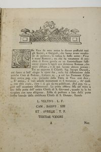 Luca Lobera Delle antichit� della terra, castello, e chiese di Vico e dell'origine della citt� di Mondov� Dissertazione<BR>  - Asta Libri Antichi - Associazione Nazionale - Case d'Asta italiane