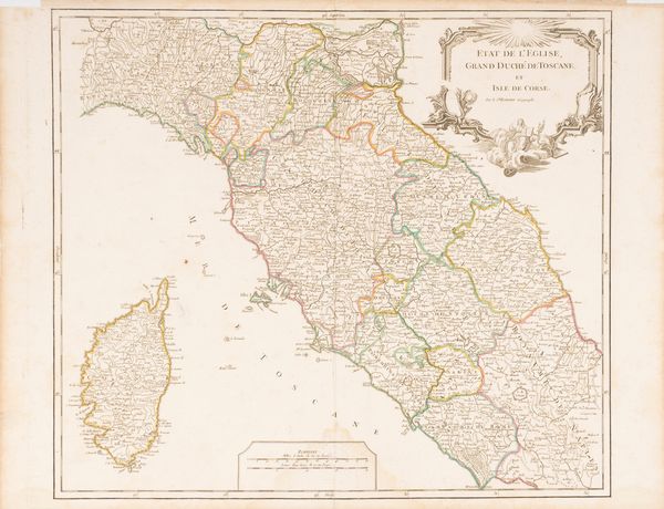 Gilles-Robert de Vaugondy : Etat de l'Eglise Grand Duch� de Toscane et Isle de Corse  - Asta Libri, Autografi e Stampe - Associazione Nazionale - Case d'Asta italiane