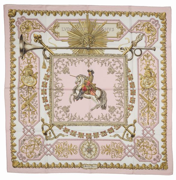 Hermès : Foulard Ludovicus Magnus  - Asta Luxury Fashion - Associazione Nazionale - Case d'Asta italiane